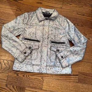 DESIGUAL Faux Leather Silver Jacket, NWOT, S